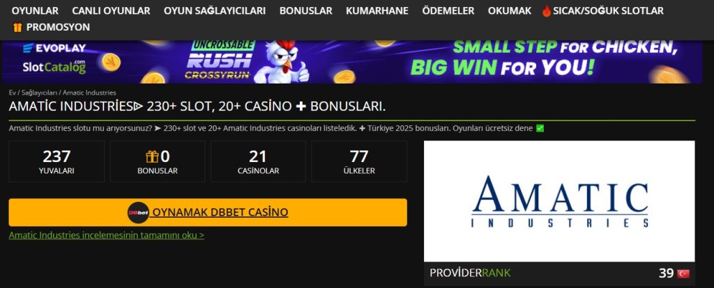 MersoBahis Amatic Sağlayıcısı Oyunları