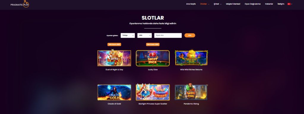 MersoBahis Pragmatic Play Sağlayıcısı Oyunları